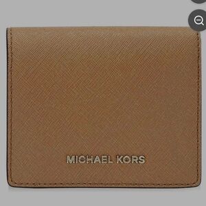 Michael Kors• Women's Jet Set Travel Brown Flap Card Holder Leather Wallet